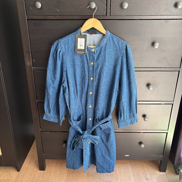 Who What Wear denim dress with puff sleeves and tie belt NWT size XXL - Picture 1 of 4